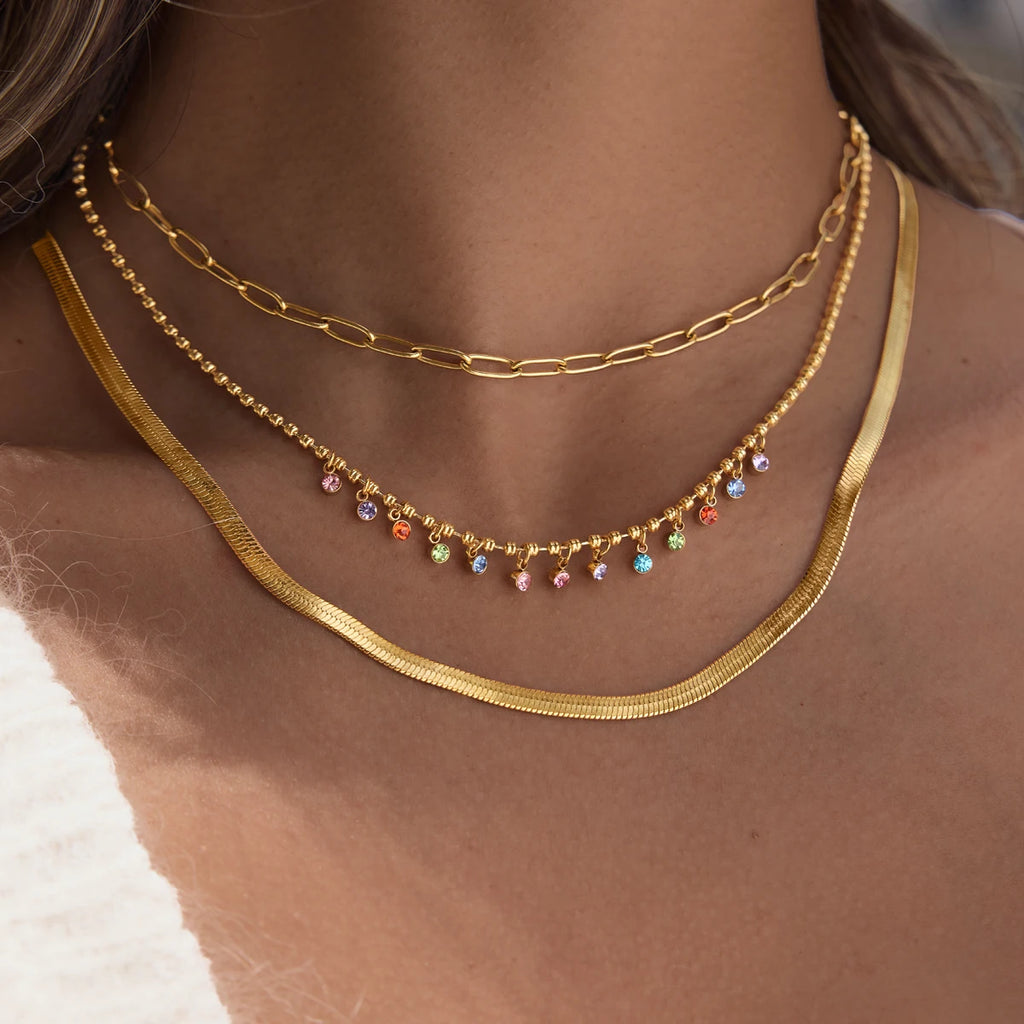 Delicate Colored Zircon Pendant Necklace