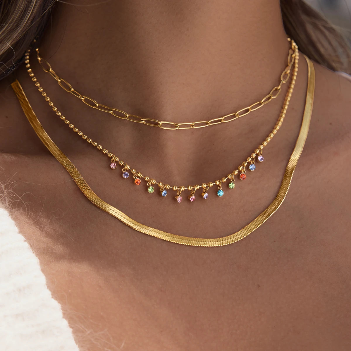 Delicate Colored Zircon Pendant Necklace