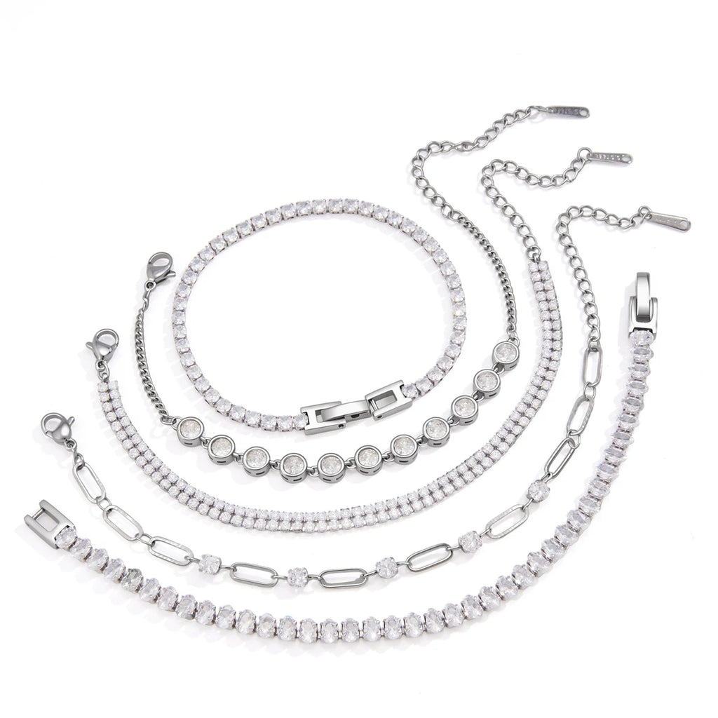 Delicate Geometric Zircon Bracelet