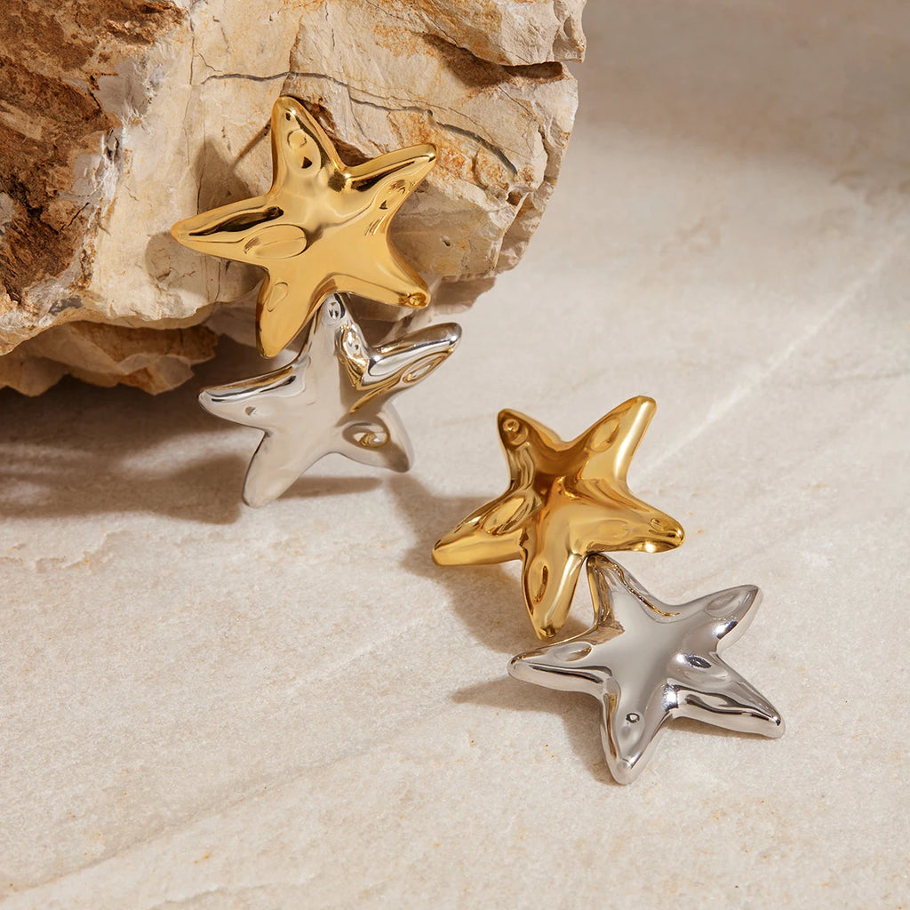 Double Layers Pentagram Earrings