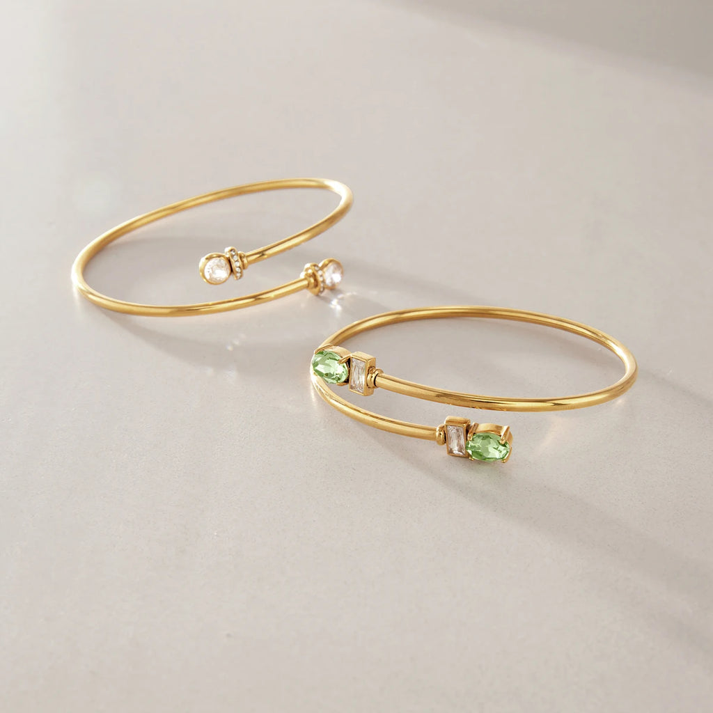 Trendy Round Zircon Cuff Bracelet