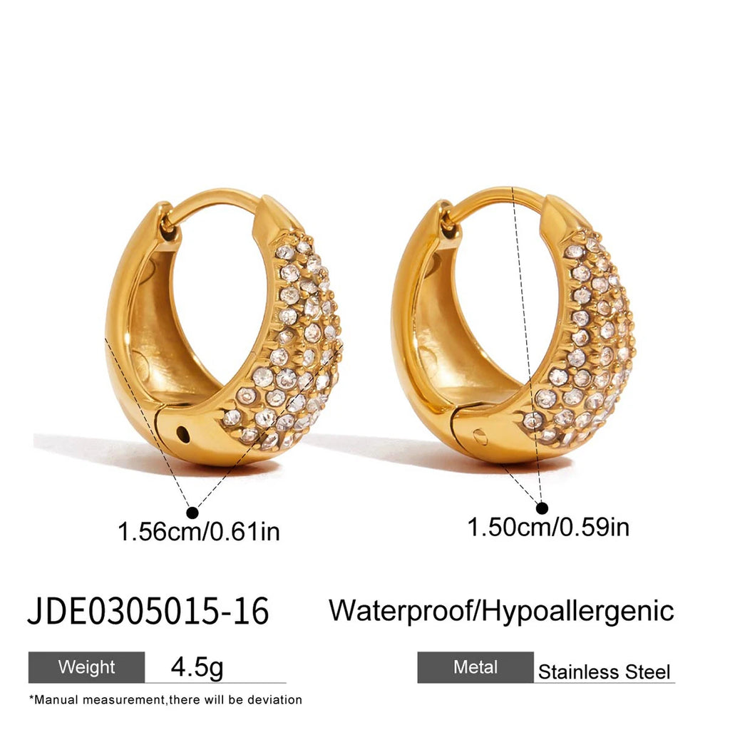 U-shaped Earrings With Zirconia Stones