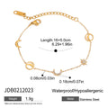 Diamonds Star & Moon Charms Drop Bracelet