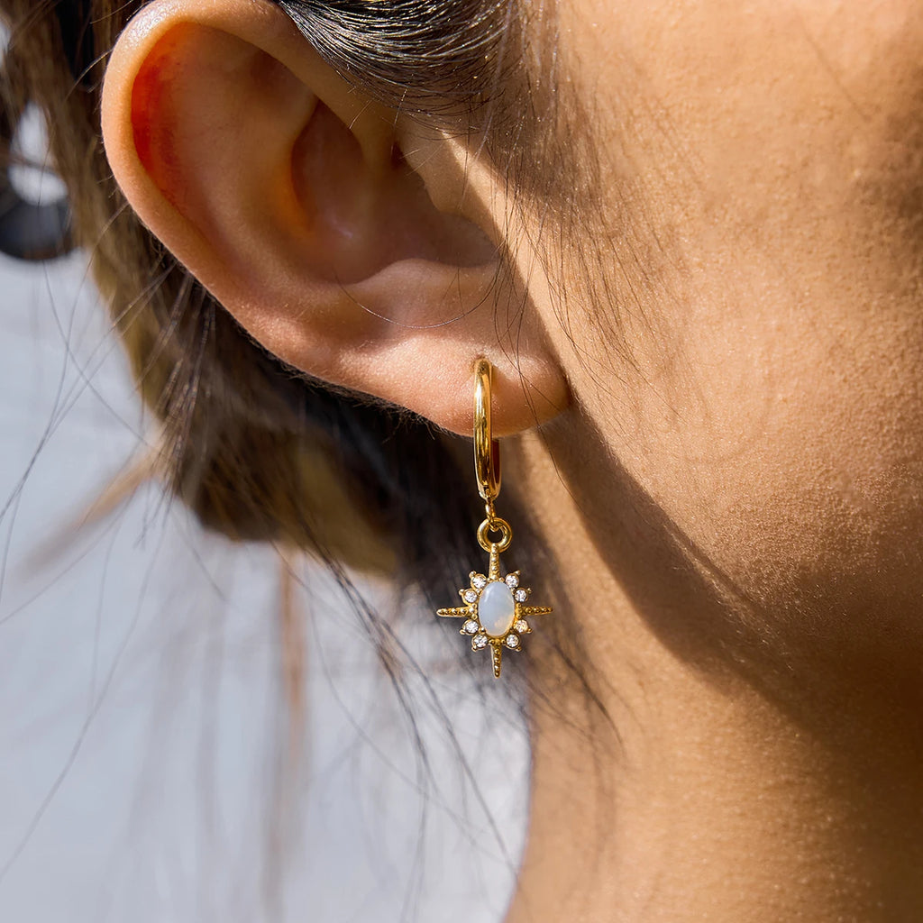 Elegant Opal Stone Drop Earrings