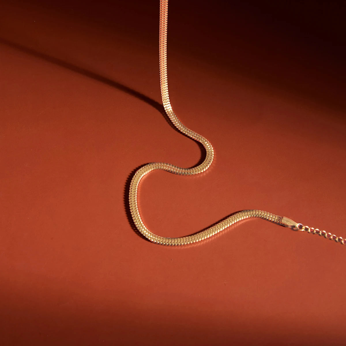 Classic Flat Snake Chain Necklace