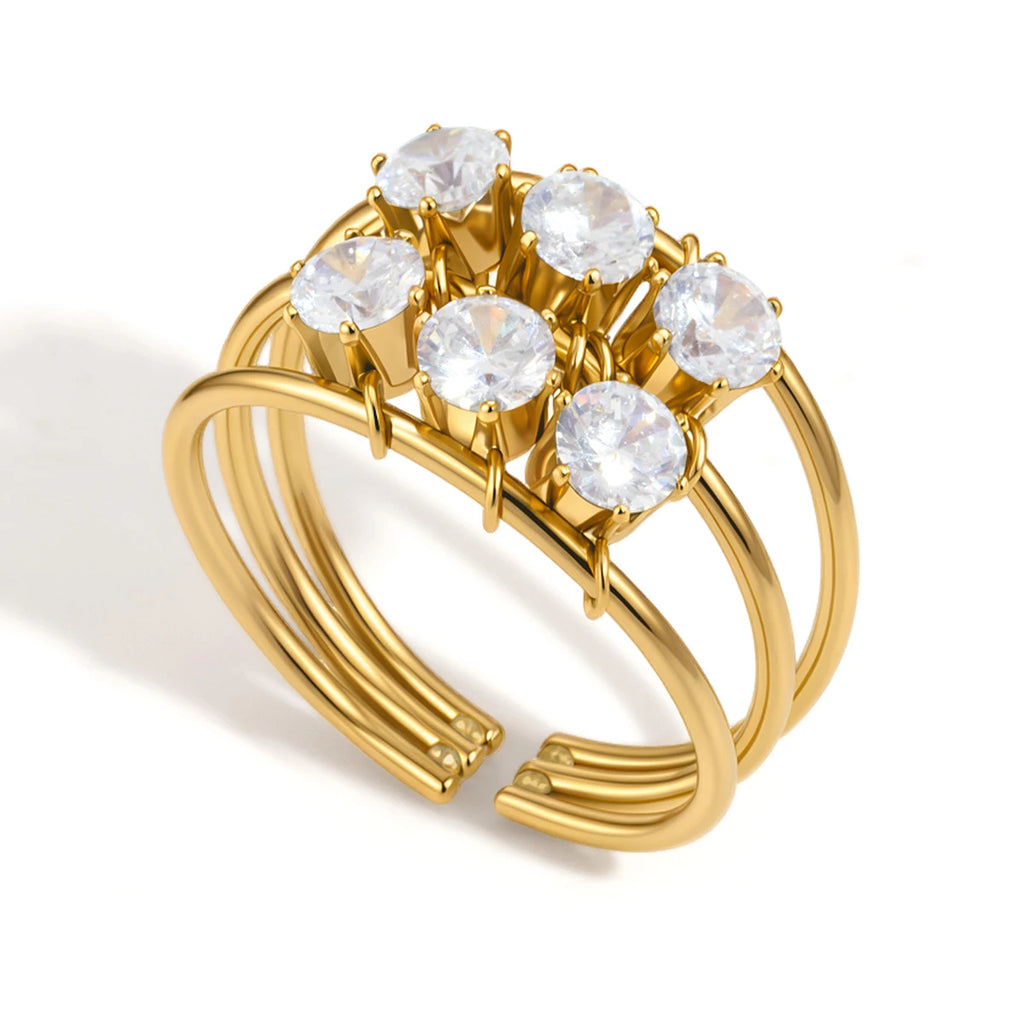 Delicate Slideable Zircon Rings