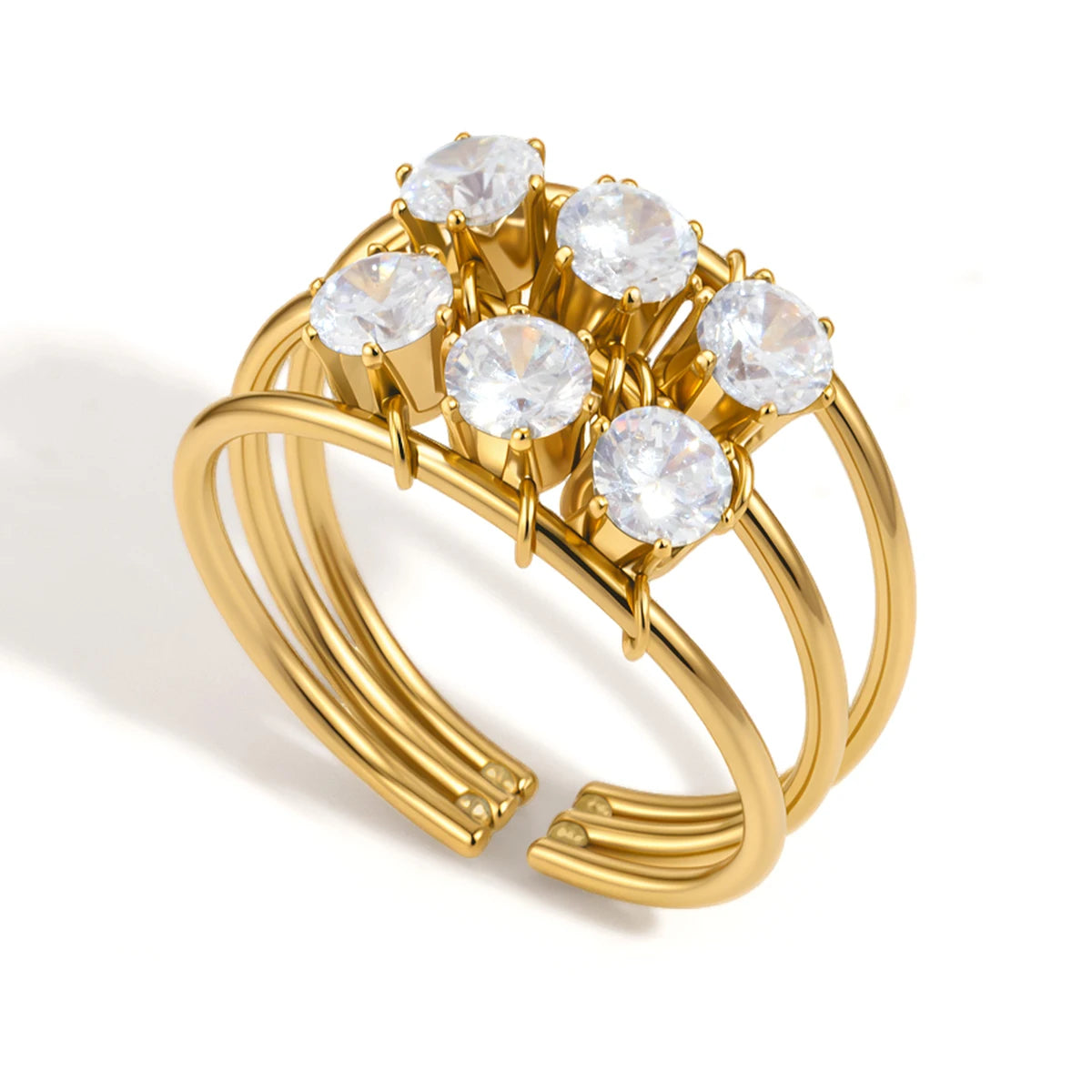 Delicate Slideable Zircon Rings