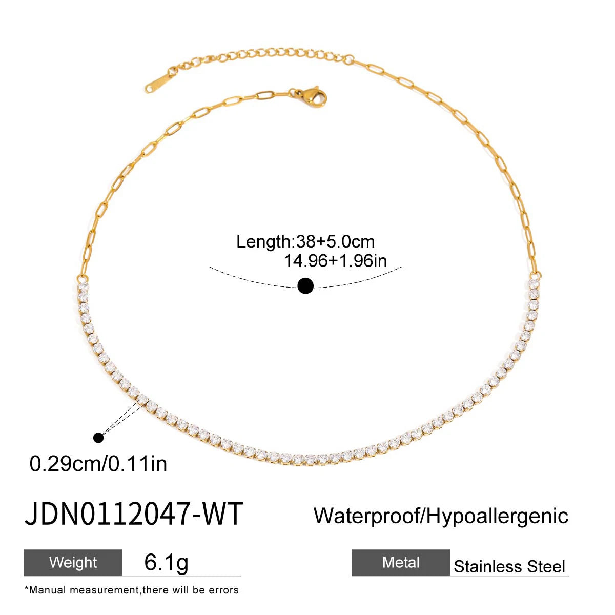 Geometric Rhinestone Tennis Chain Bracelet