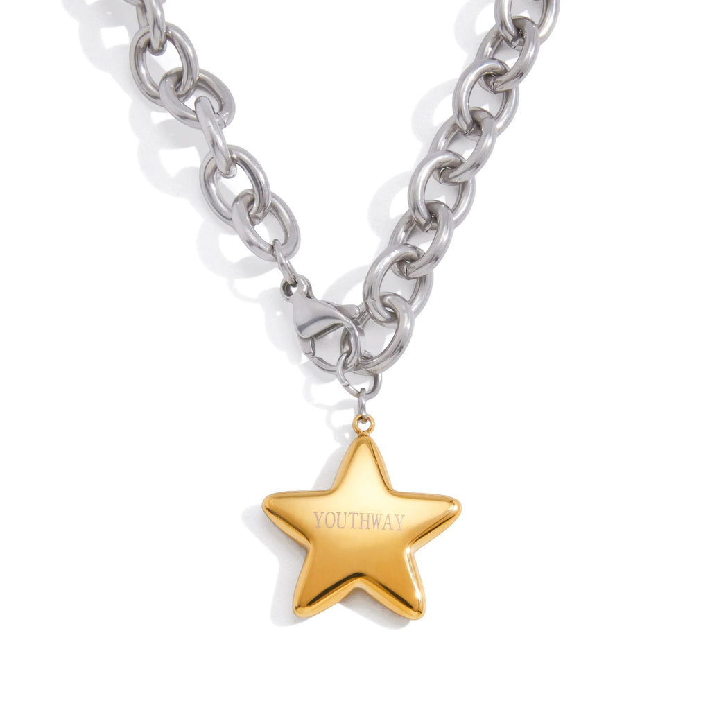 Minimalist Smooth Five-pointed Star Pendant Necklace