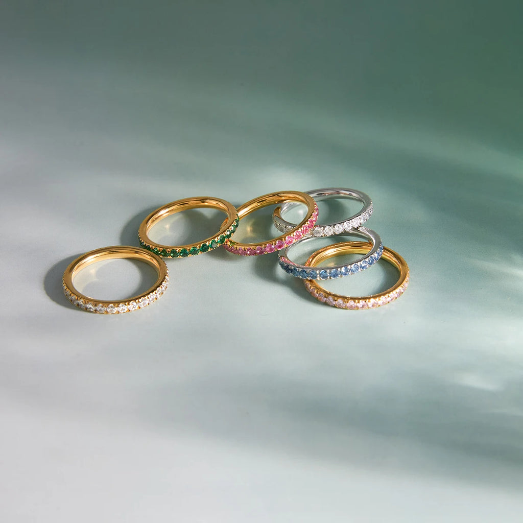 Delicate Full Zircon Rings