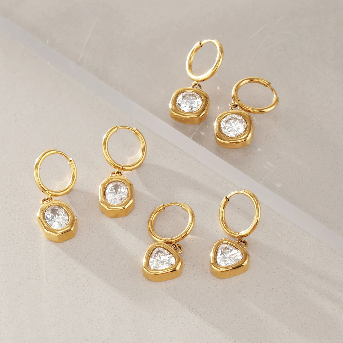 Cubic Zircon Pendant Earring