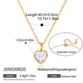 Round Heart Water Drop Oval Zircon Pendant Necklace