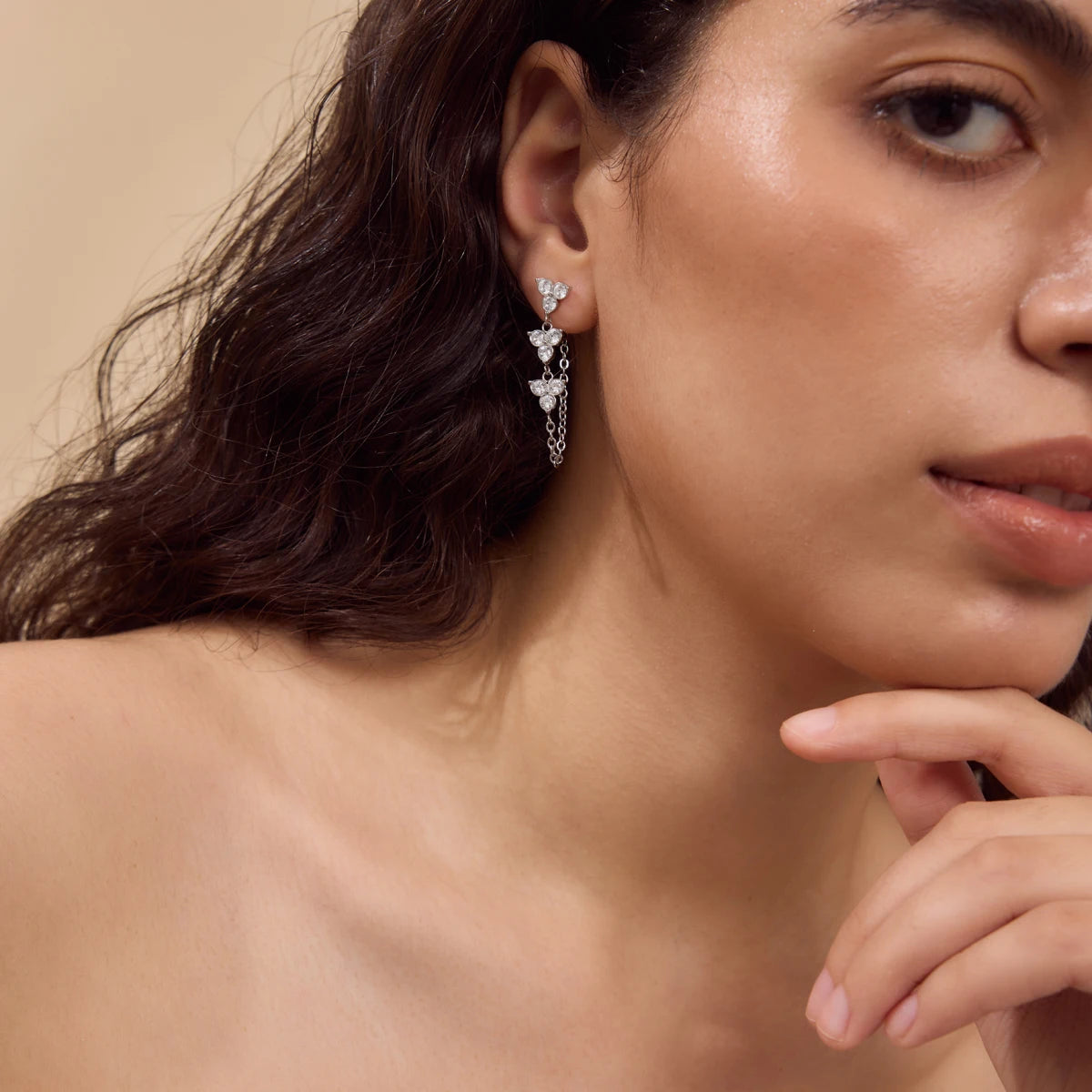 Zircon Flower Earrings