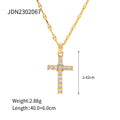 White Cubic Zirconia Cross Pendant Necklace