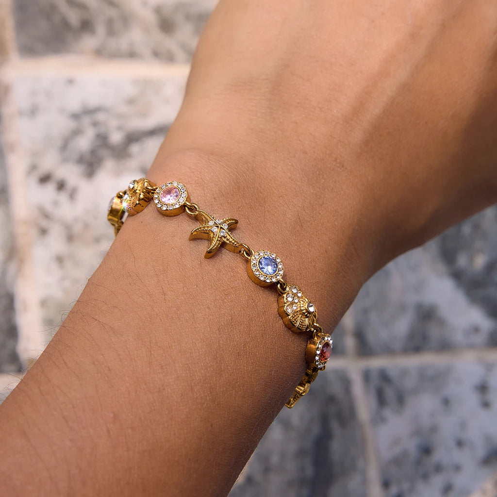 Multicolor Crystal Shell Starfish Conch Bracelet
