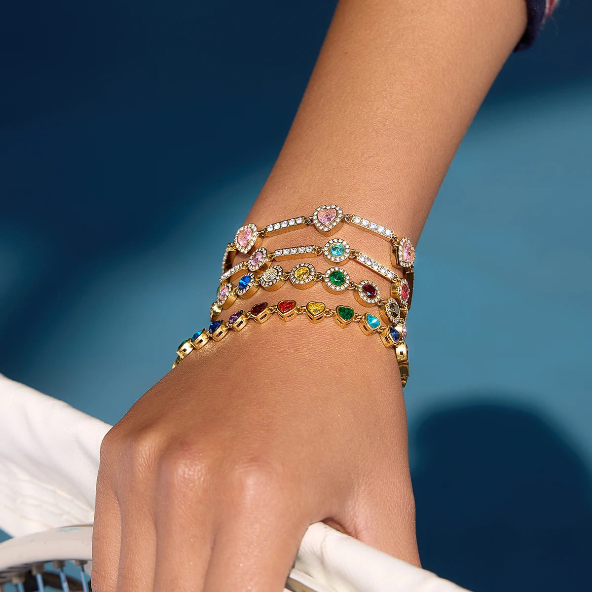 Multicolor Round Zircon Bracelet