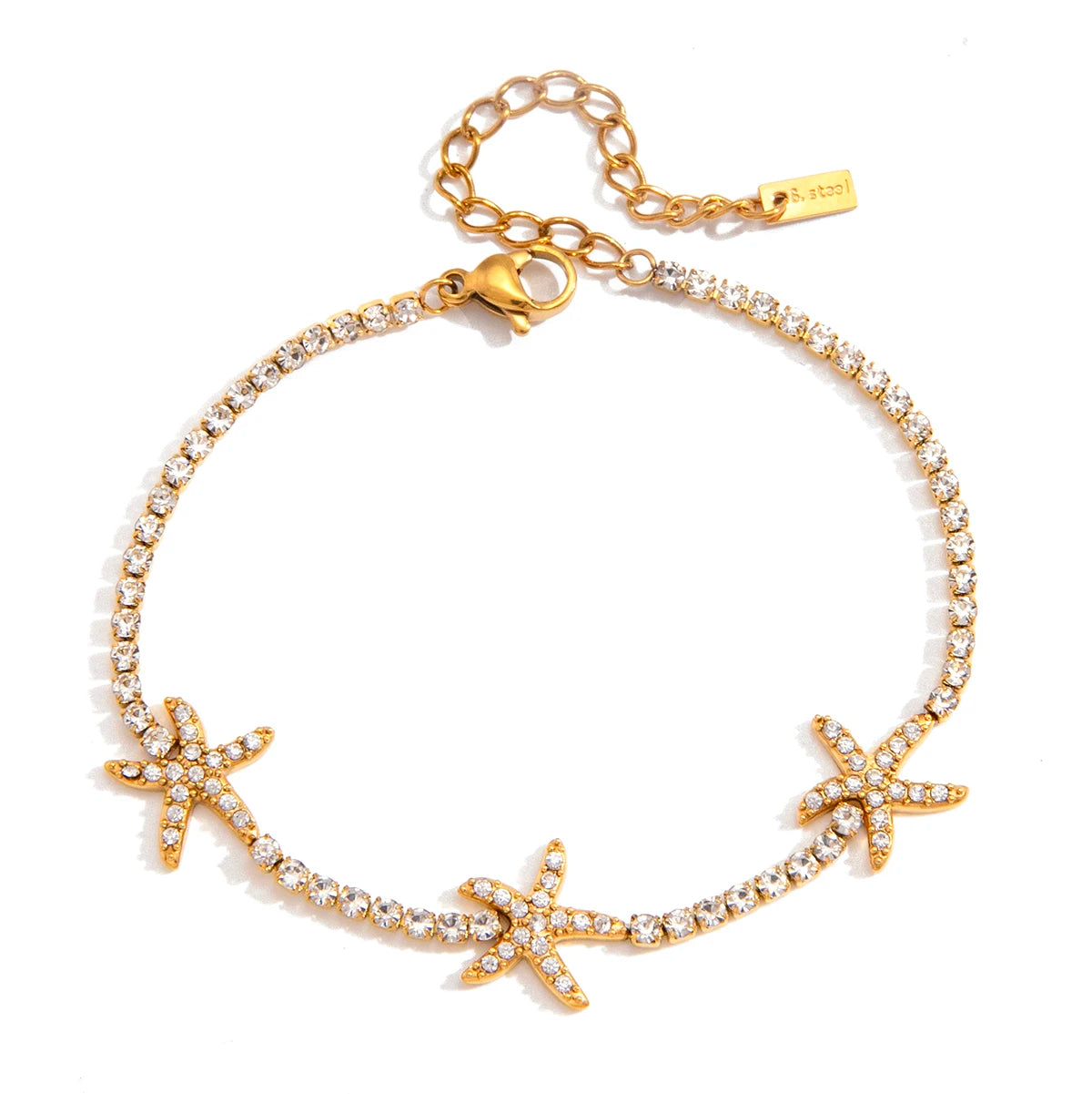 Zircon Starfish Tennis Chain Bracelet