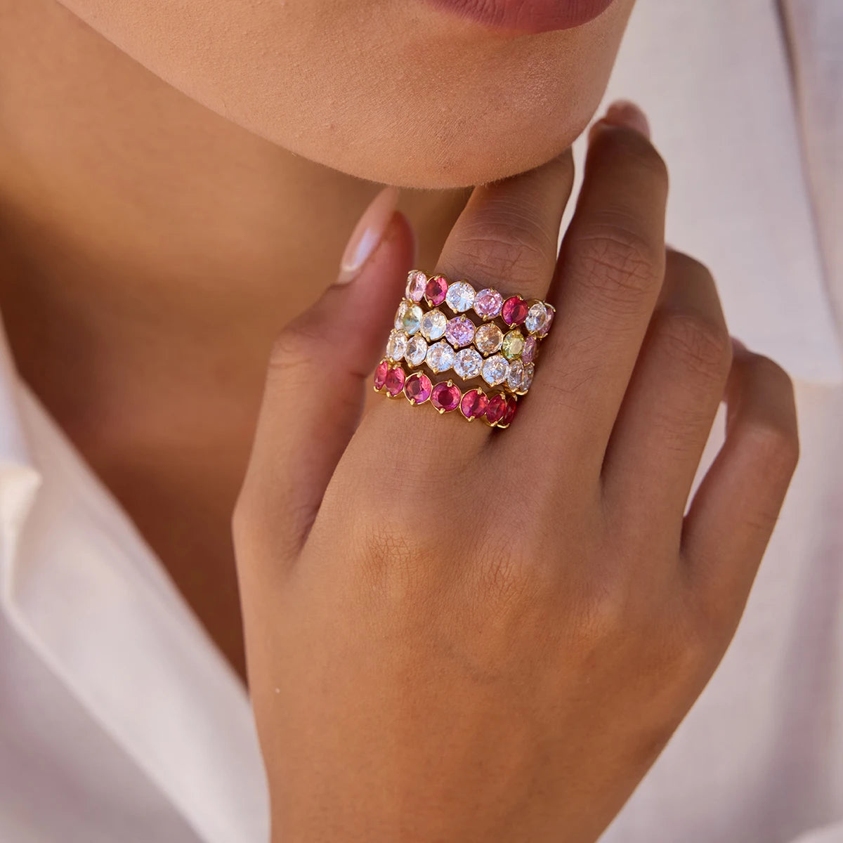 Multicolor Zircon Rings