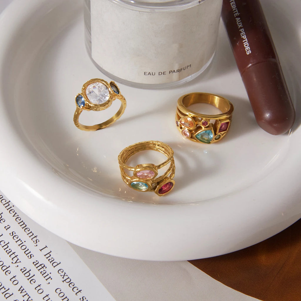 Colorful Zircon Rings