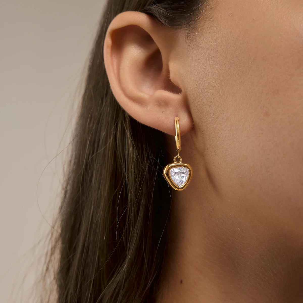 Cubic Zircon Pendant Earring