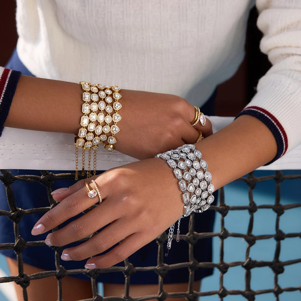 Luxury Zircon Round Heart Tennis Bracelet