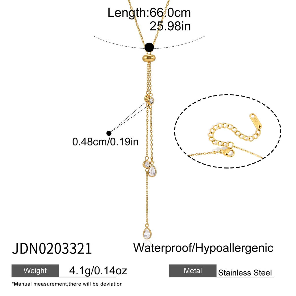 Water Drop Zircon Pendant Necklace