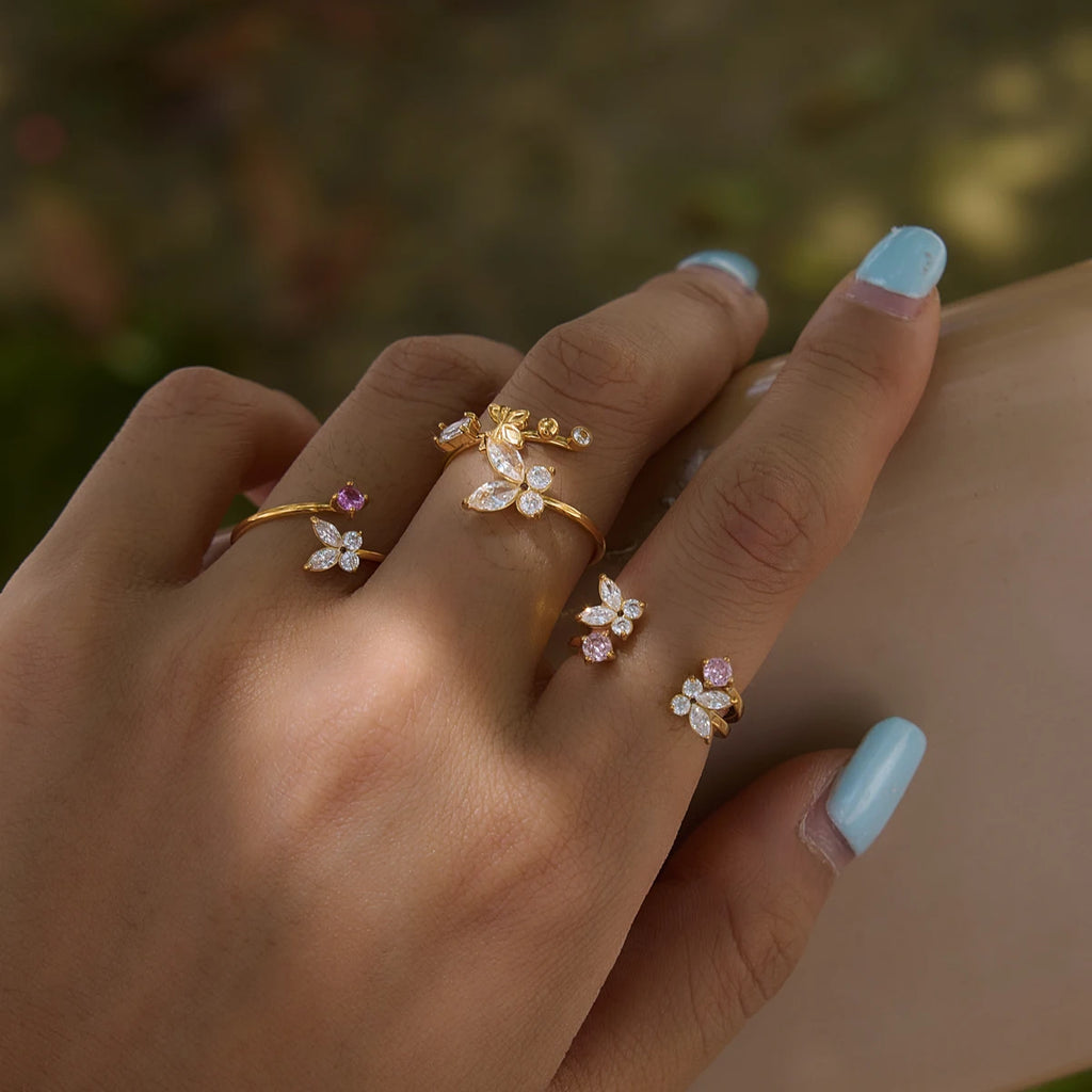 Sweet Butterfly Open Rings