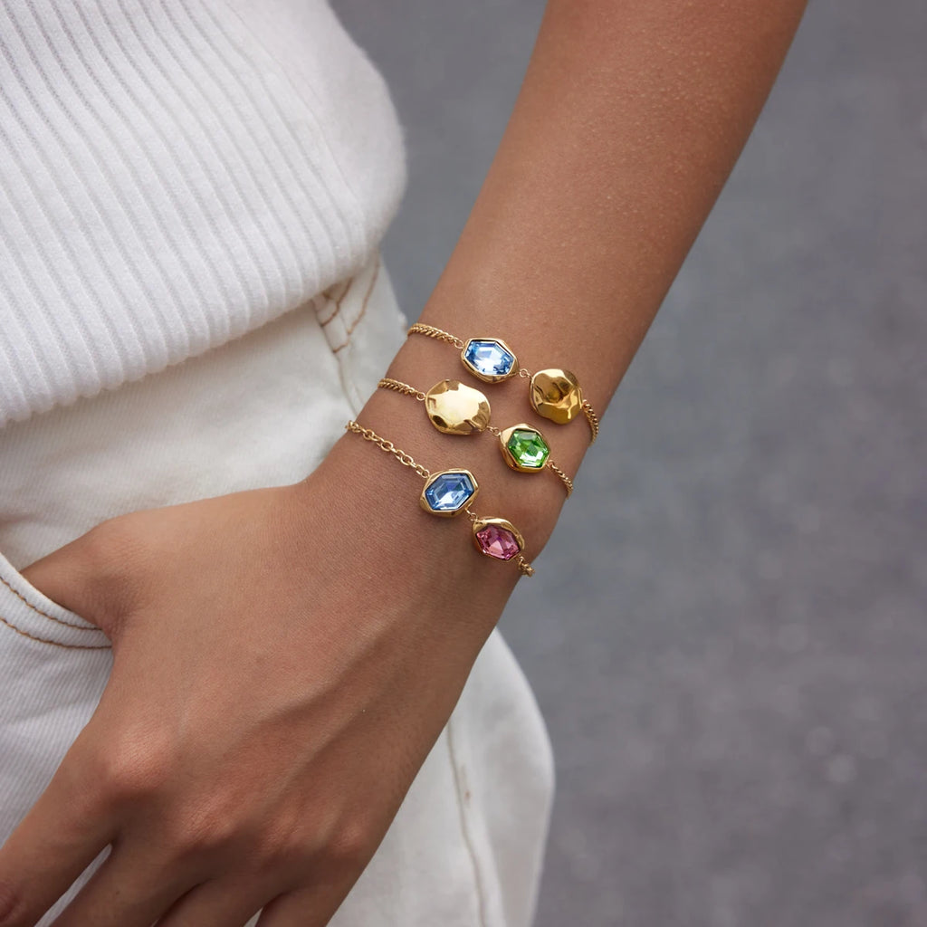 Trendy Colored Geometric Glass Bracelet