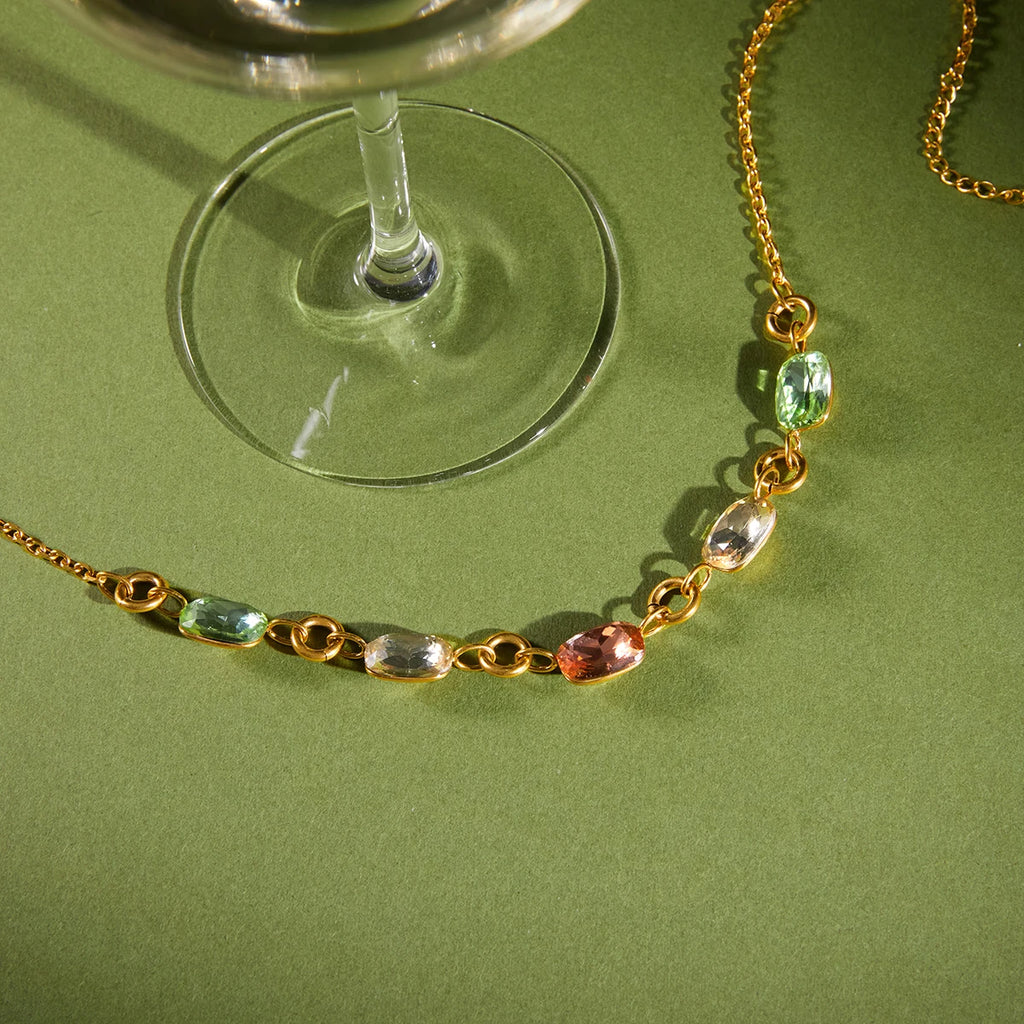 Multicolor Crystal Pendant Necklace