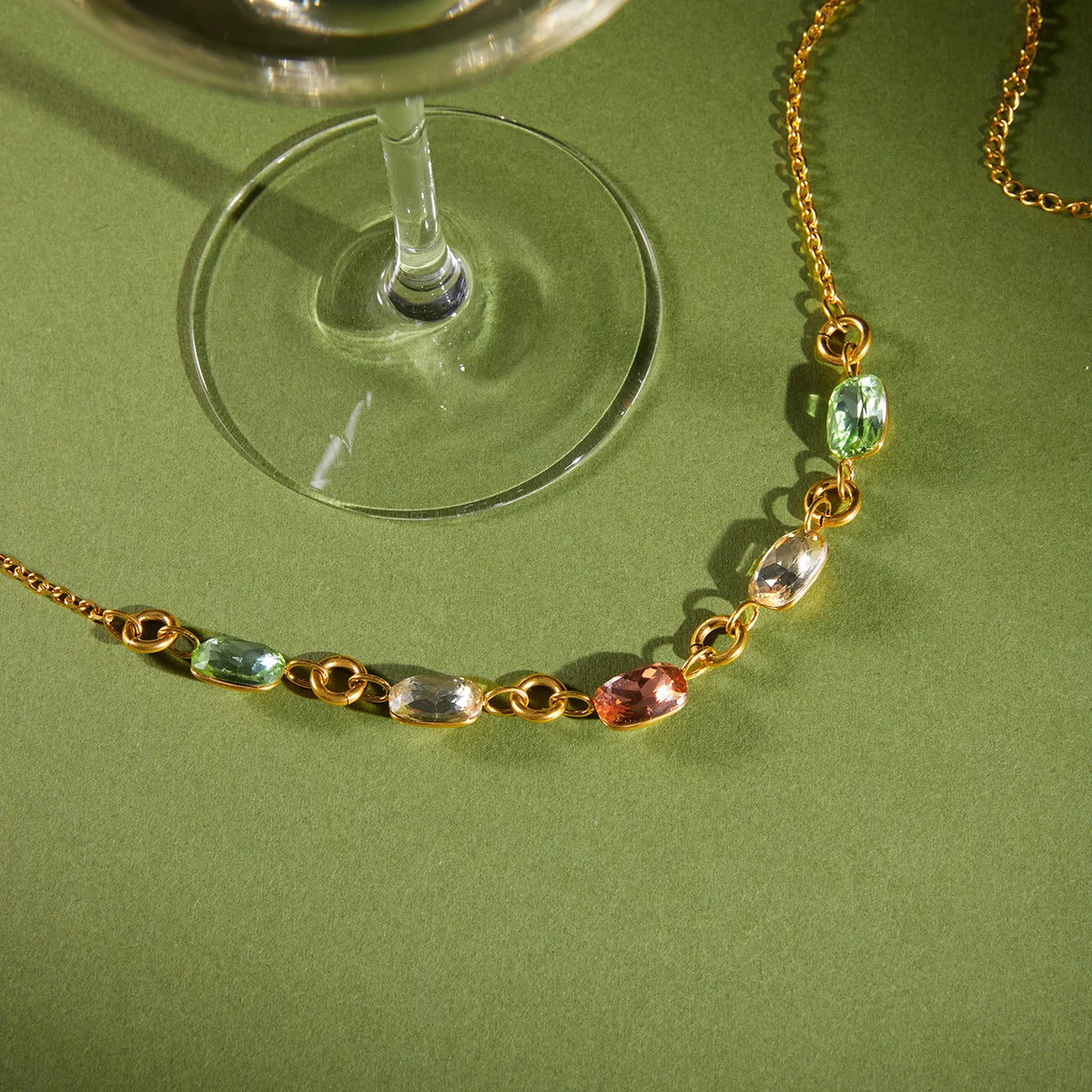 Multicolor Crystal Pendant Necklace