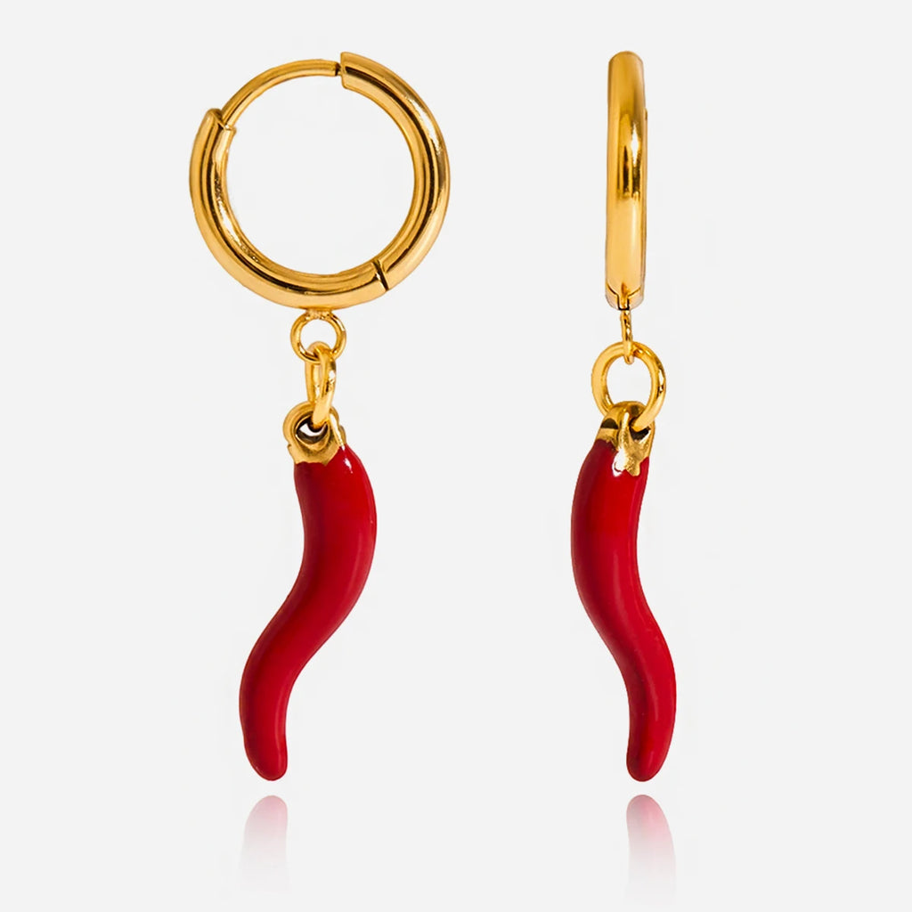 Oil-Dripping Chili Pepper Dangle Earrings