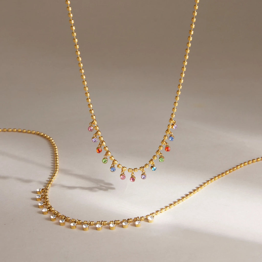 Delicate Colored Zircon Pendant Necklace
