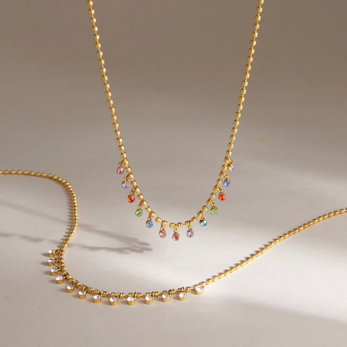 Delicate Colored Zircon Pendant Necklace