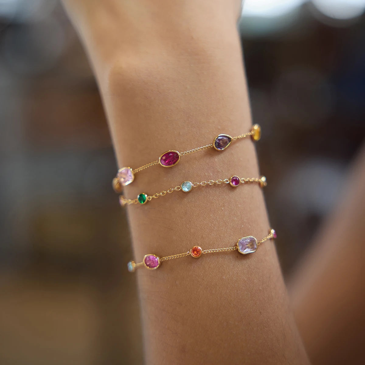 Classic Colorful Zircon Geometric Bracelet