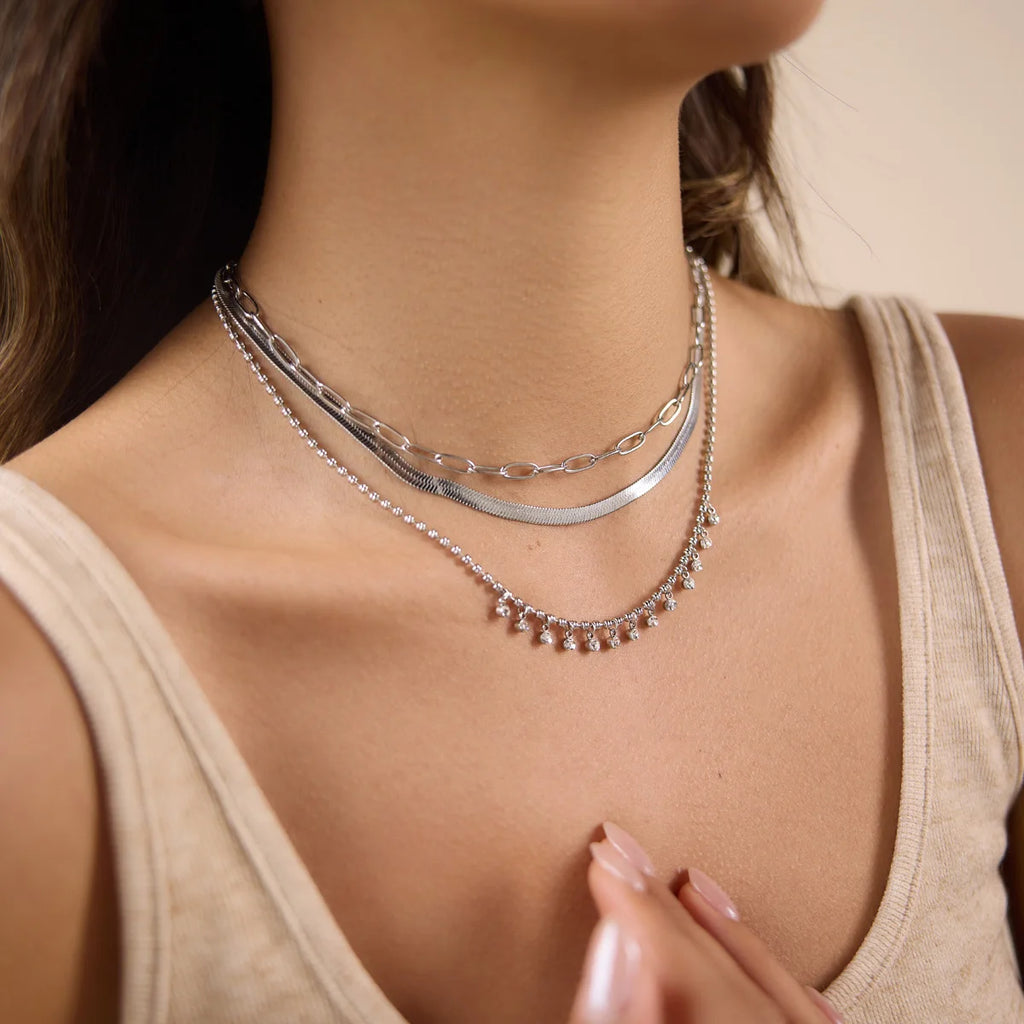 Delicate Round Zircon Pendant Necklace