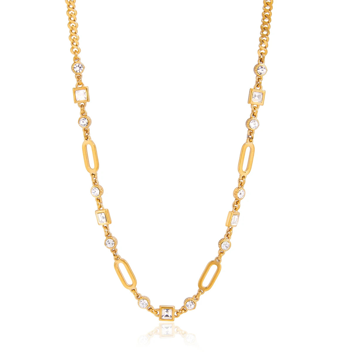 Geometric Crystal Chain Necklace