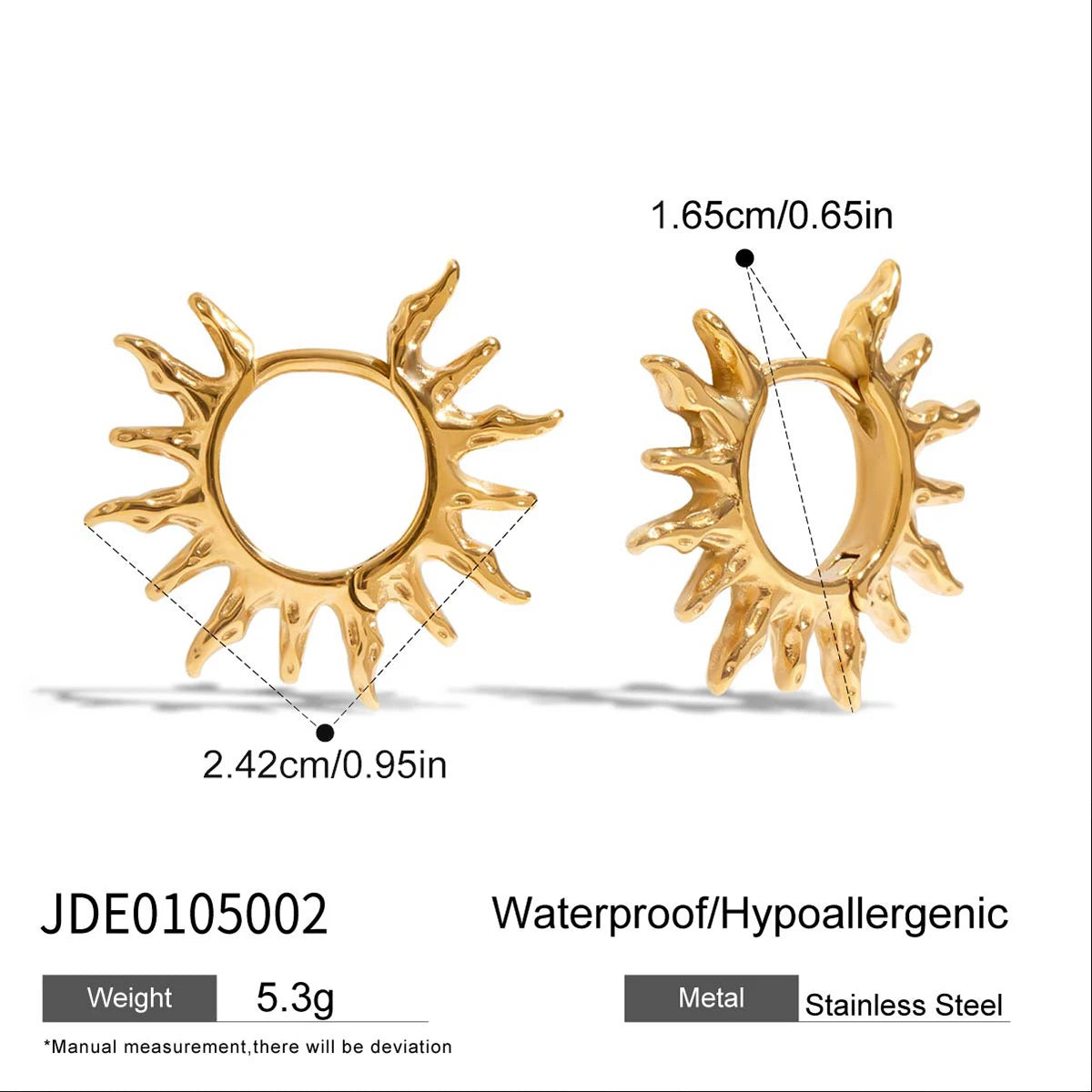 Hollow Sun Hoop Earrings