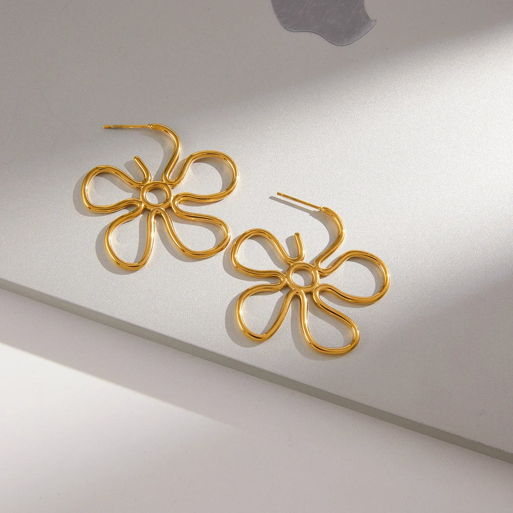 Hollow Flower Stud Earrings