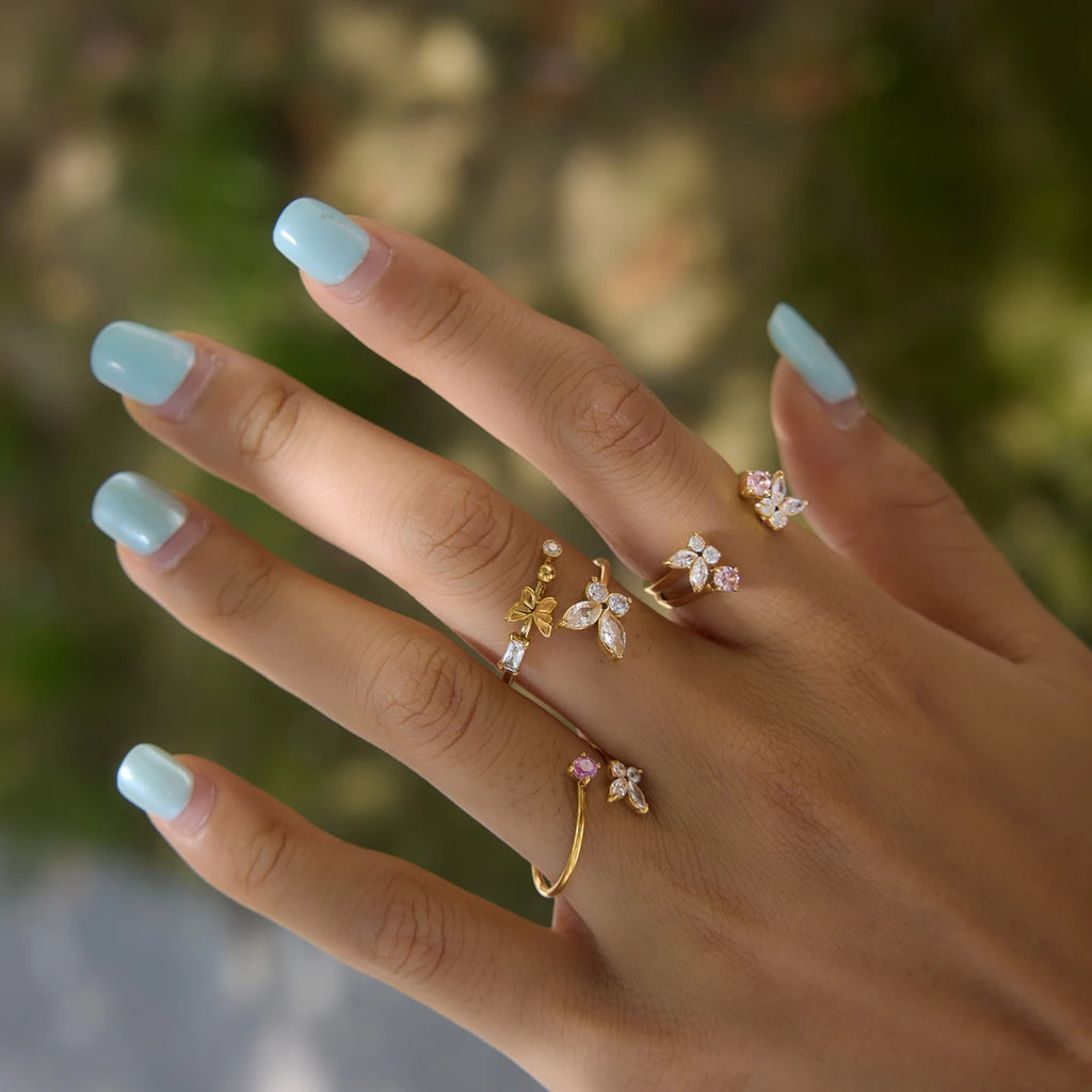 Sweet Butterfly Open Rings