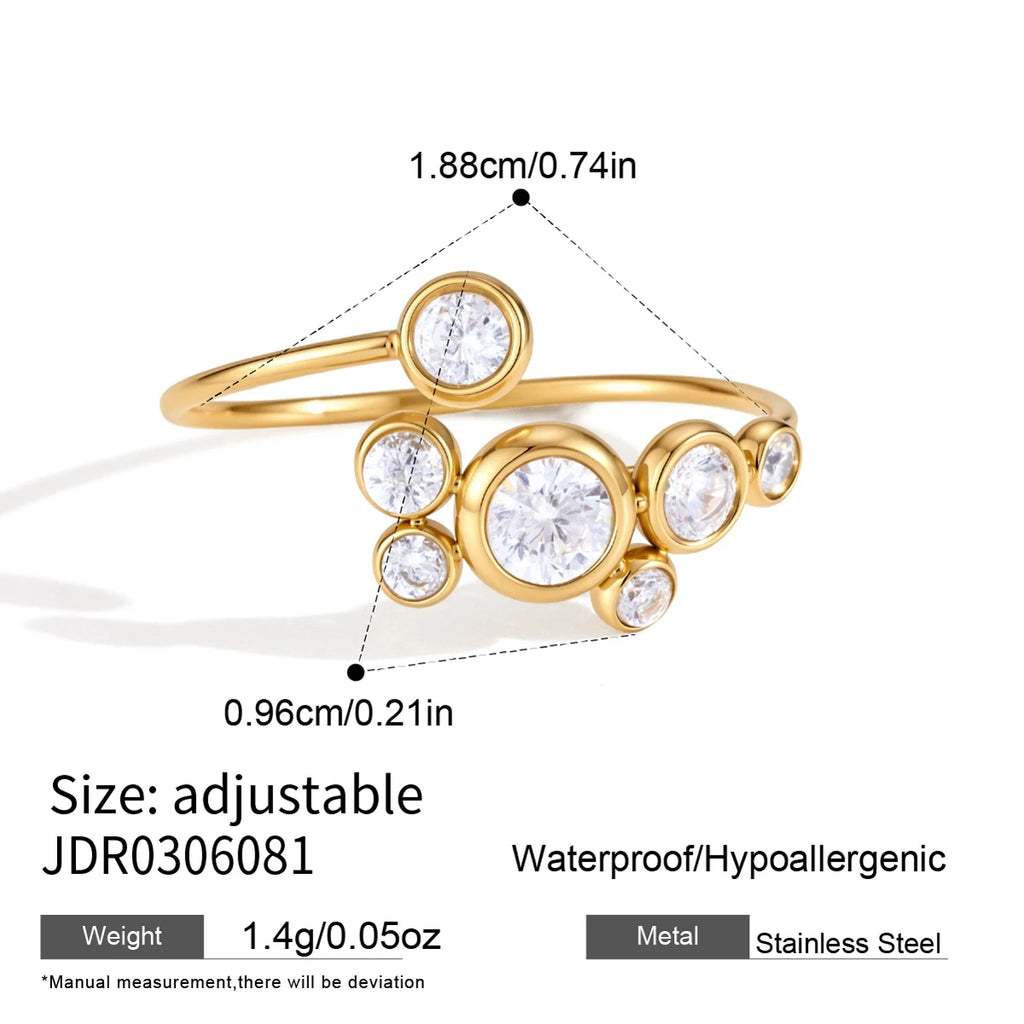 Sweet Pink White Blue Round Zircon Rings