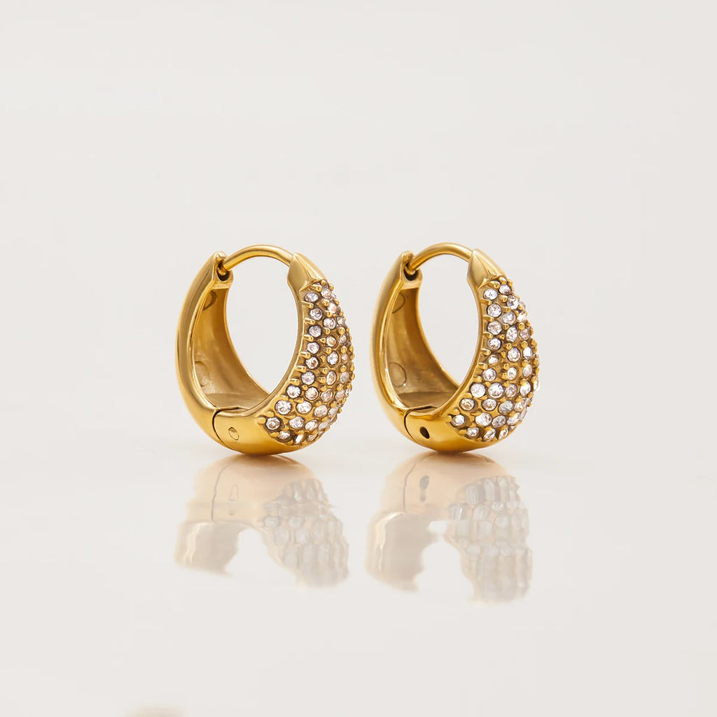 Delicate Iced Out Crystal Clip Earrings