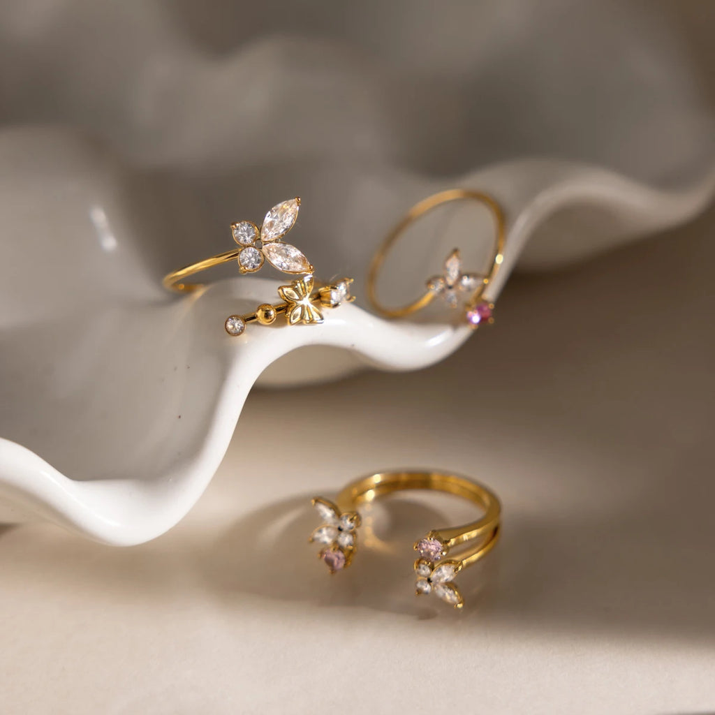 Sweet Butterfly Open Rings