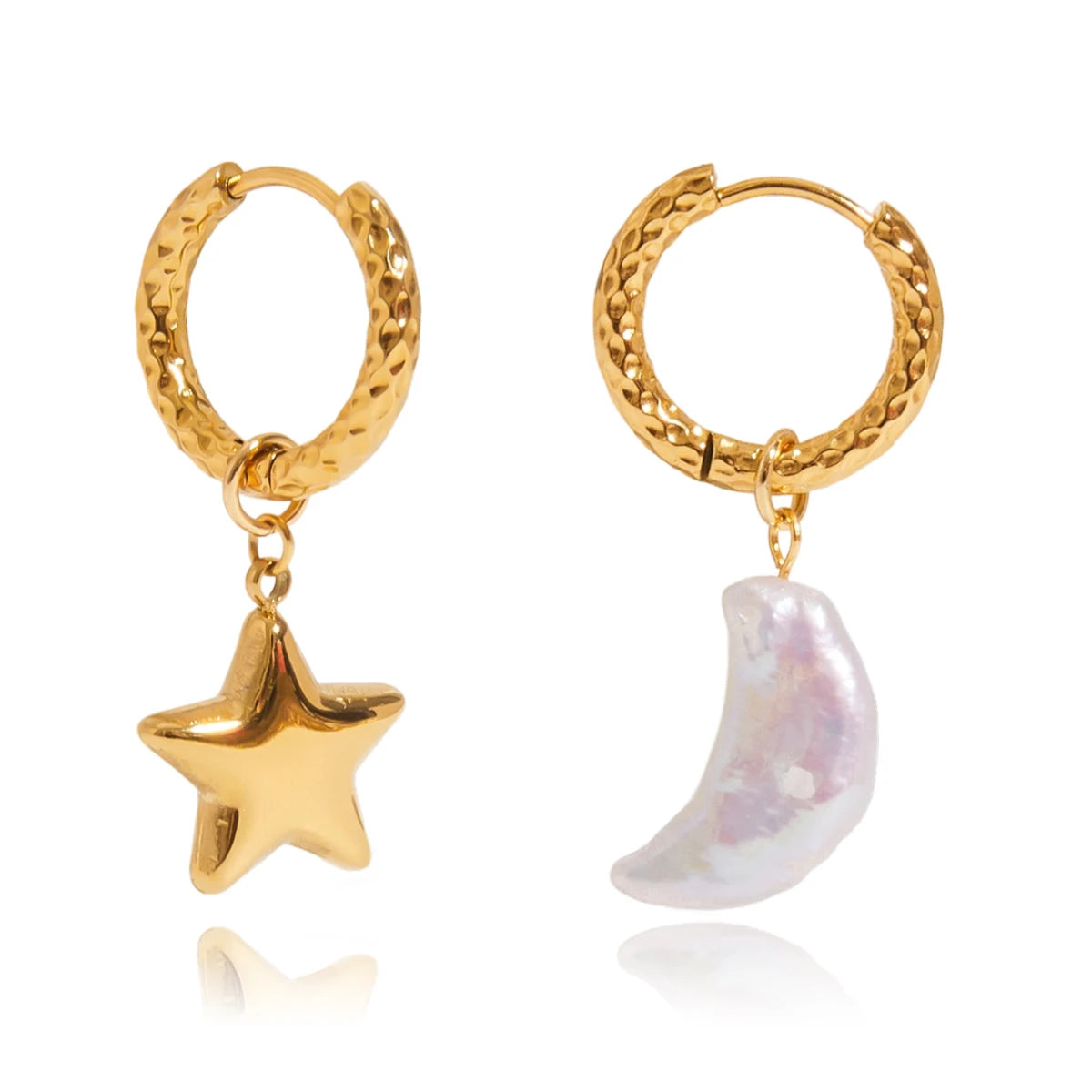 Freshwater Pearl Moon Earrings