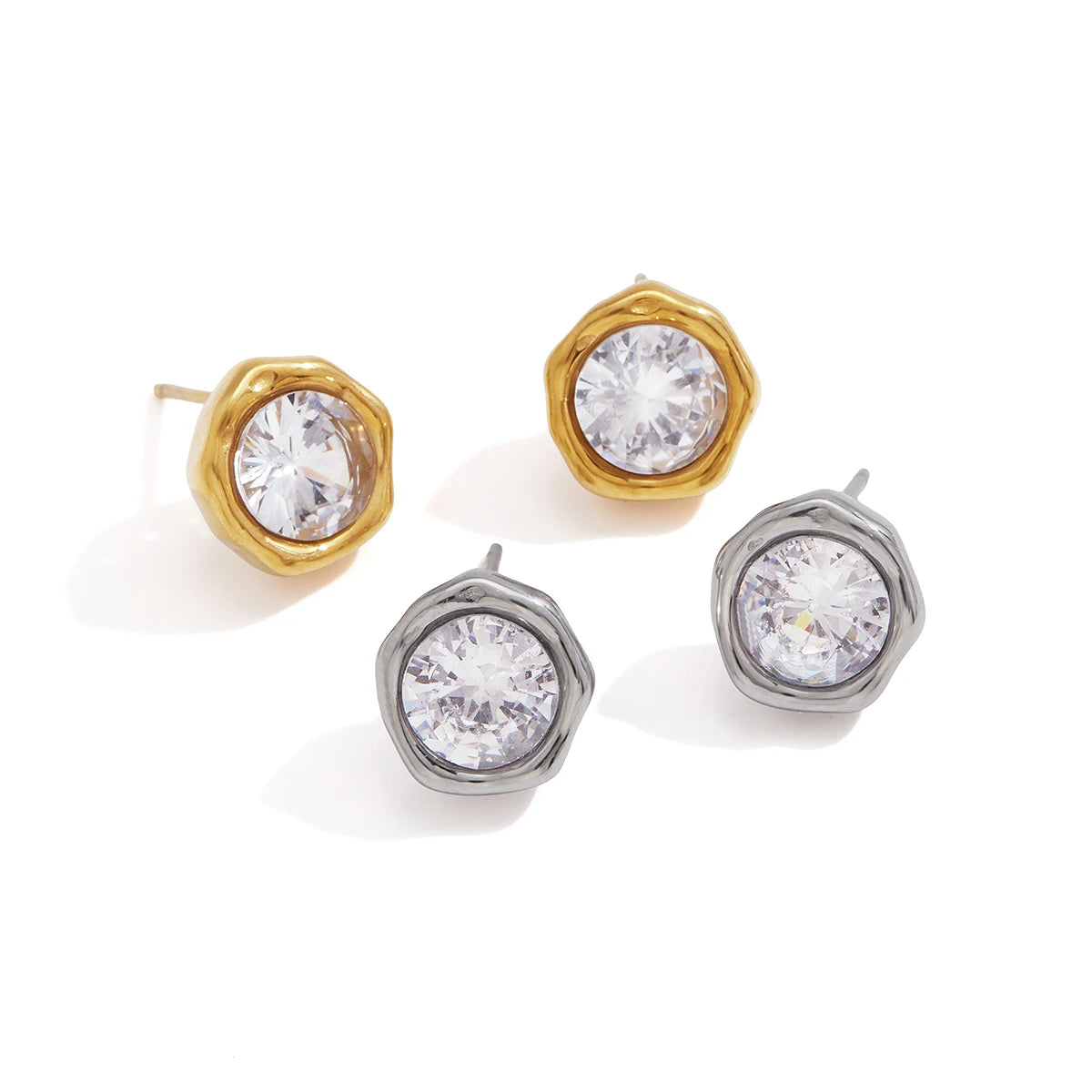 Classic Round Cubic Zircon Stud Earring