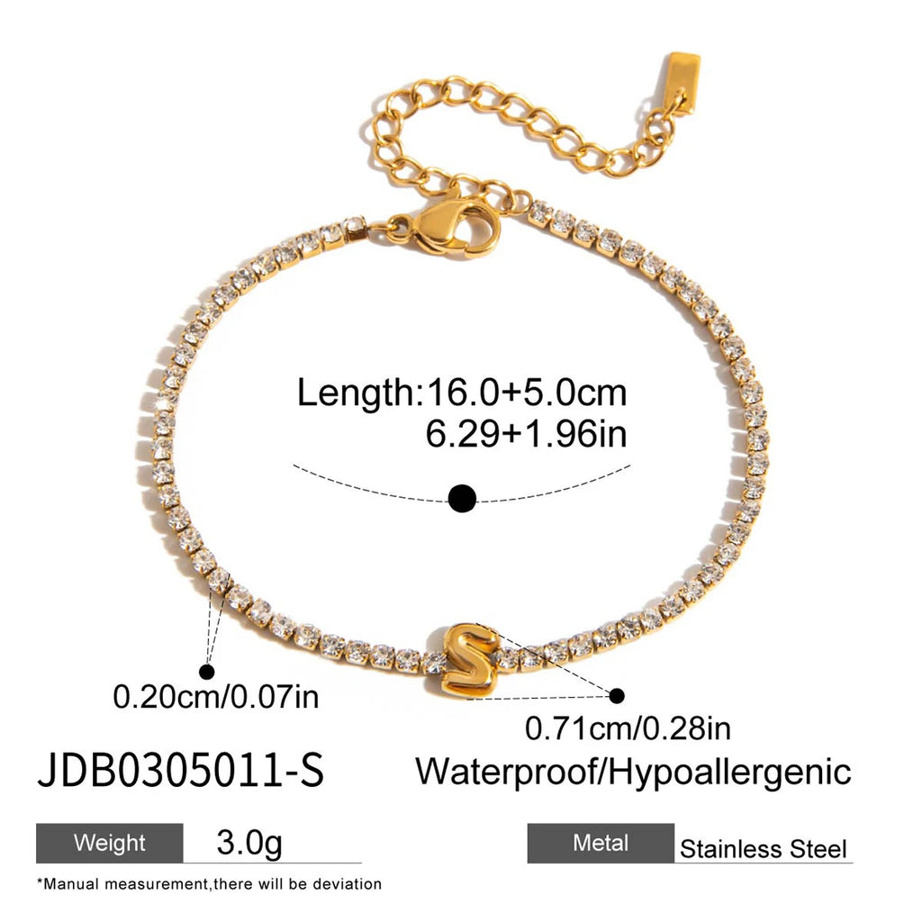 Stainless Steel Balloon Letter Pendant Bracelets