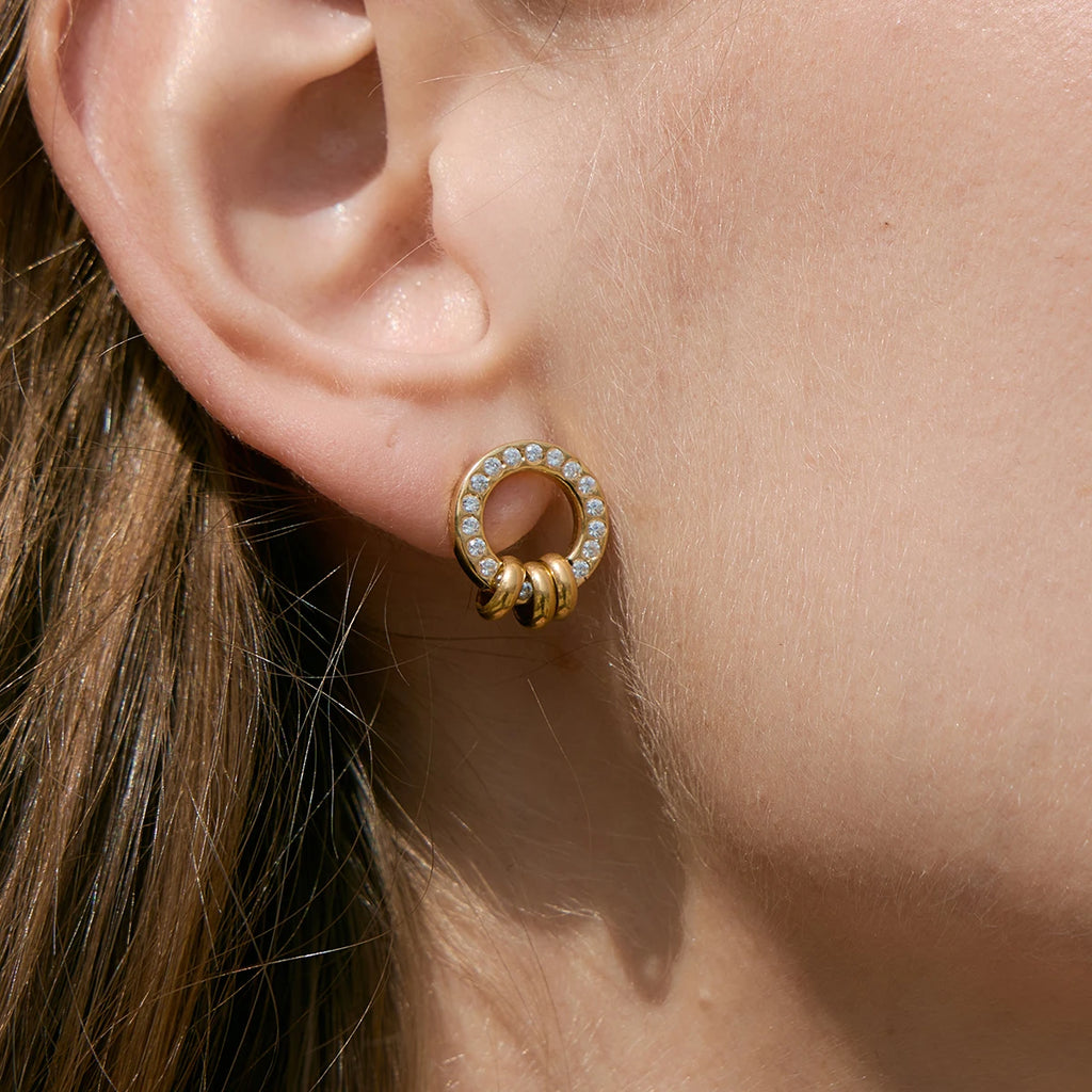 Delicate Full Zircon Circle Earrings