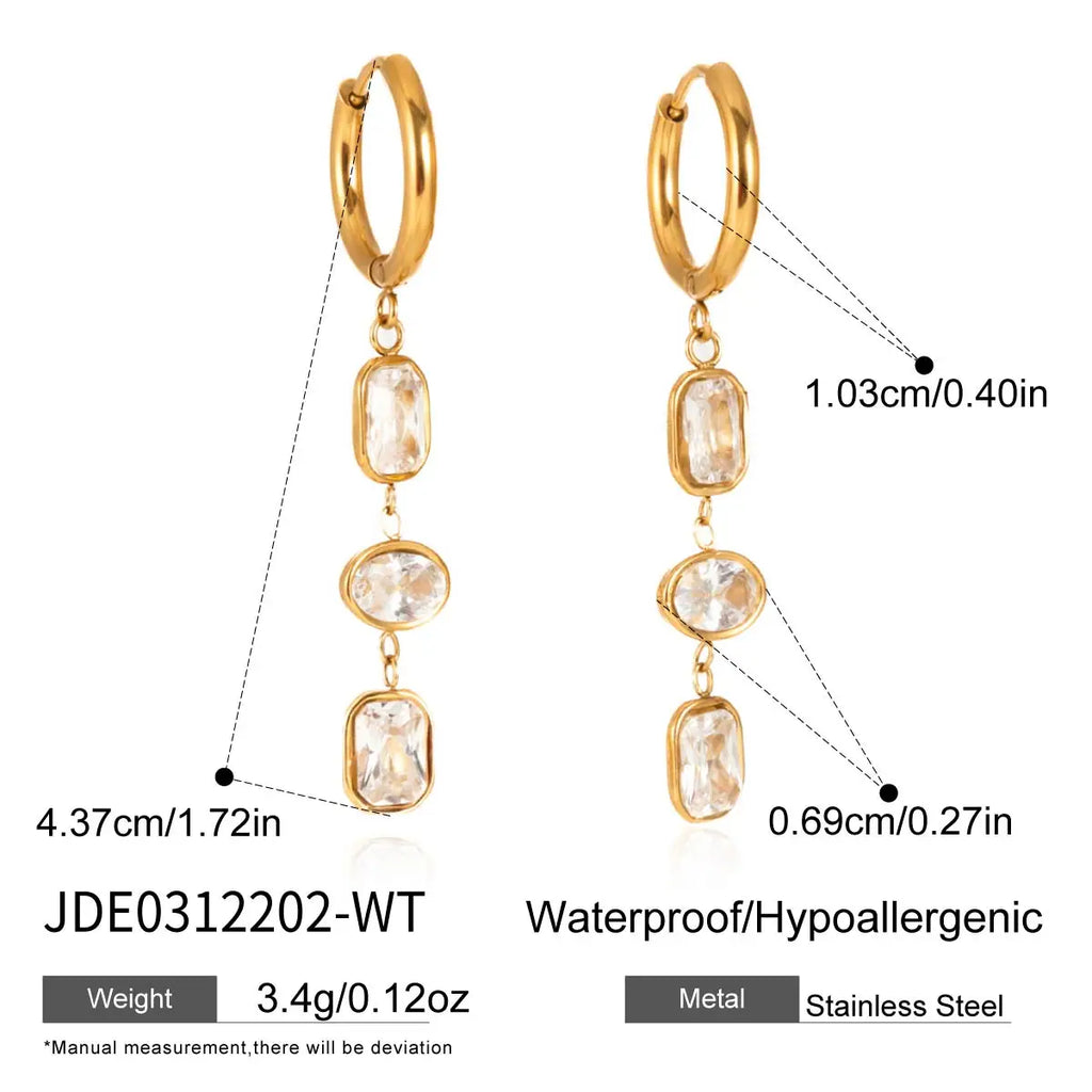 Delicate Cubic Zirconia Drop Earrings