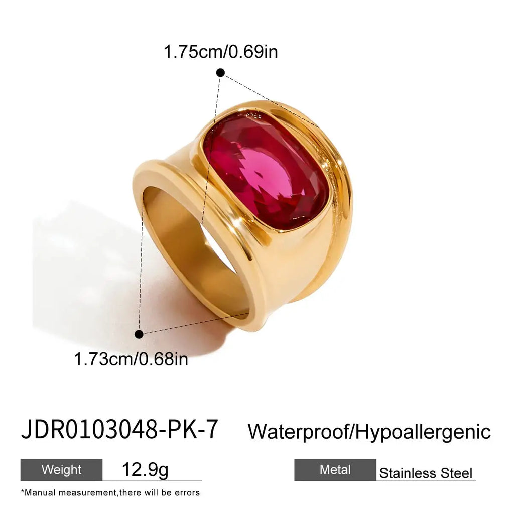 Pink Zirconia Wide Casting Rings