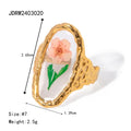 Stainless Steel Flower Adjustable Rings