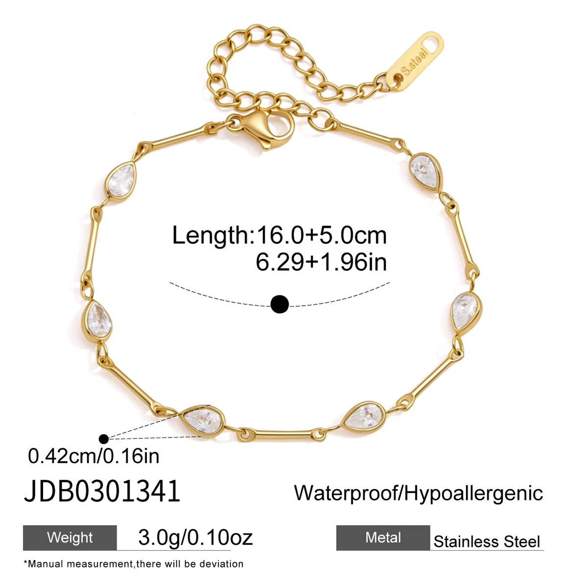 Classic Geometric Zircon Bracelet